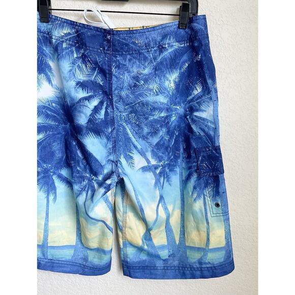 Carona Mens Blue Board Shorts Size LG Polyester Drawstring Preowned - Picture 8 of 11